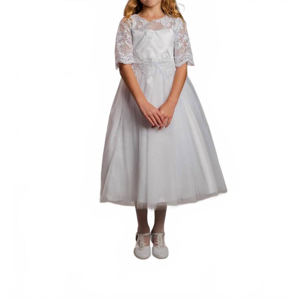 NEW KID'S DREAM girl's st. bridget dress in white